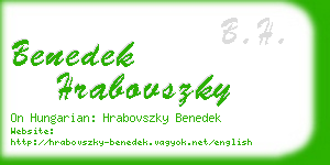 benedek hrabovszky business card